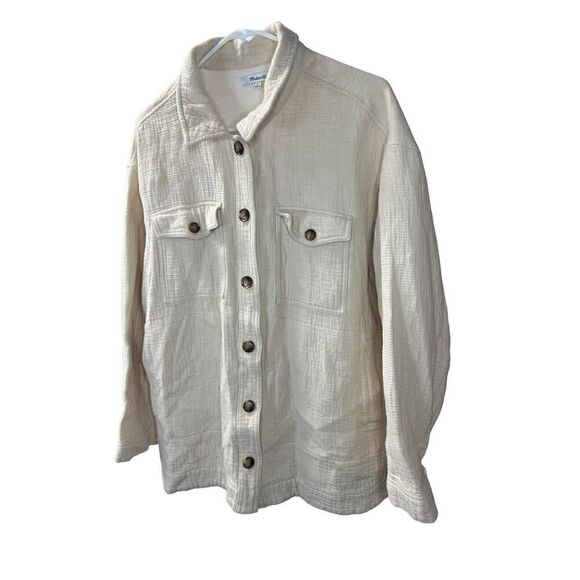 Madewell Waffleback Branner Cream Shirt Jacket XL - Picture 6 of 12